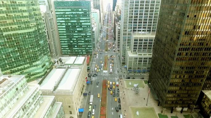 鸟瞰图纽约市大道美国金融中心第五大道金融