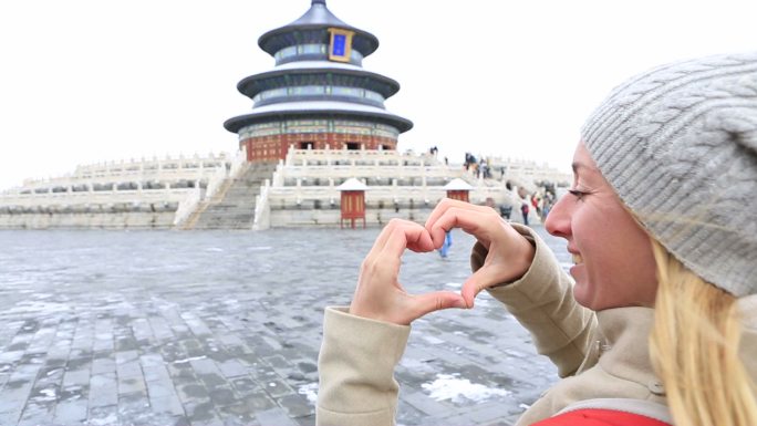 北京天坛旅游旅行中国古代建筑比爱心