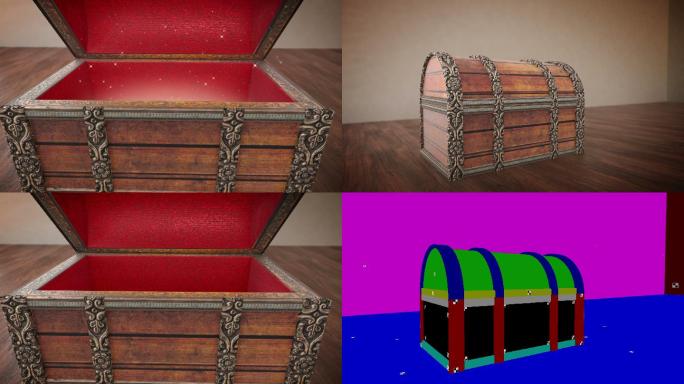 酷魔法宝藏箱的3D动画。