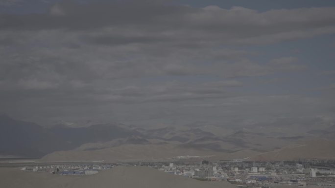 4k原素材可调色-西藏地貌云城市延时
