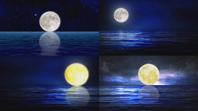 大海明月星空视频素材