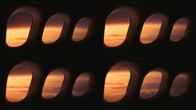 从飞机窗口看外面飞机窗户舷窗飞机窗外景观