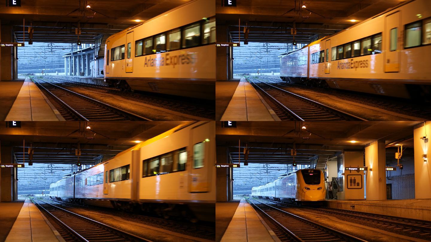 一列旅客列车驶离瑞典斯德哥尔摩火车站