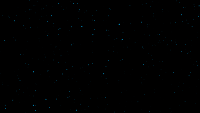 4K唯美蓝色粒子星星闪烁素材｜黑底透明底