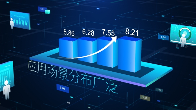 蓝色几何立方体MG图形动画宽屏AE模板