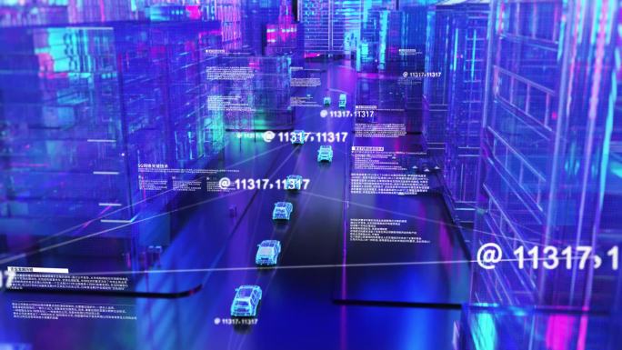 车流智慧交通车流科技城市自动驾驶