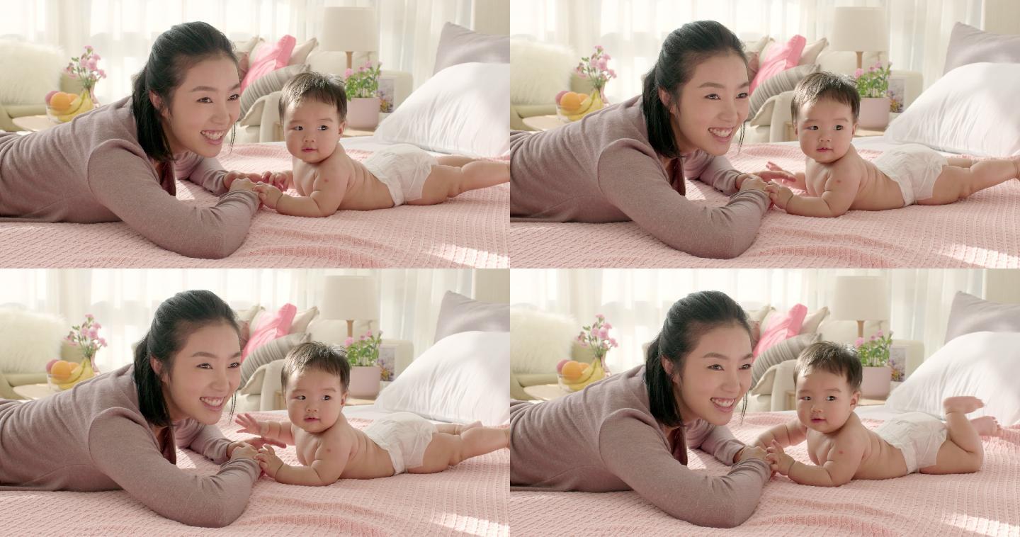 母亲照顾婴儿娃娃视频素材宝宝抱抱