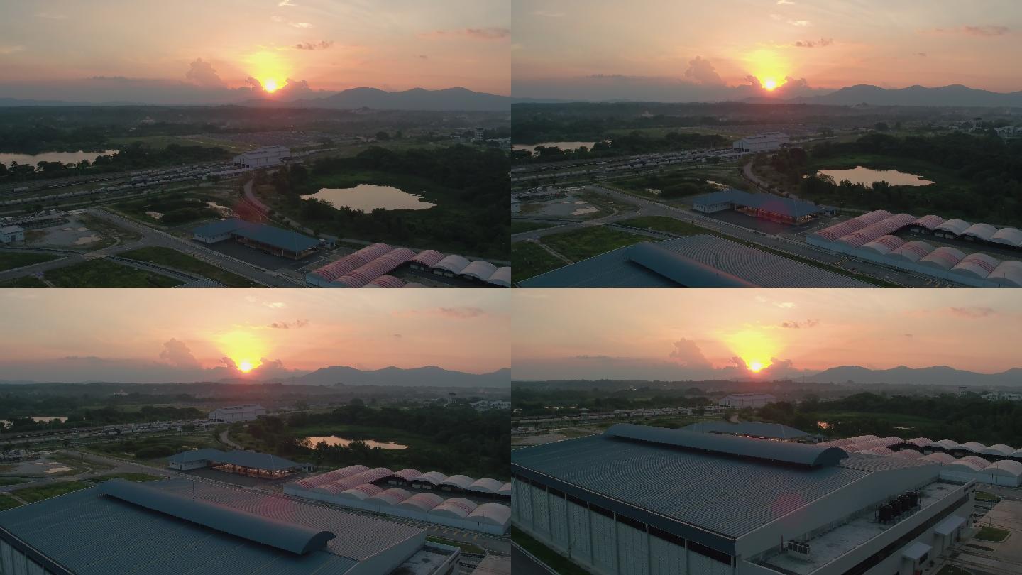 航拍中国中车在马来西亚的生产基地