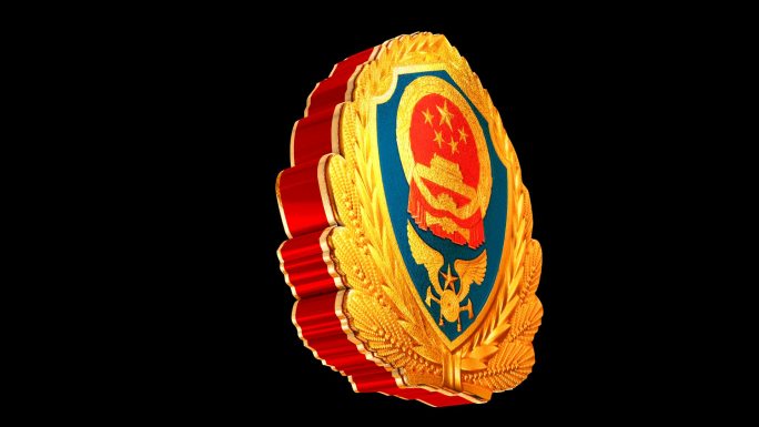 金色消防徽无缝循环