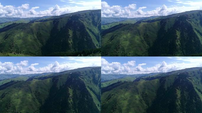 群山峻岭航拍高山山峦生态植被