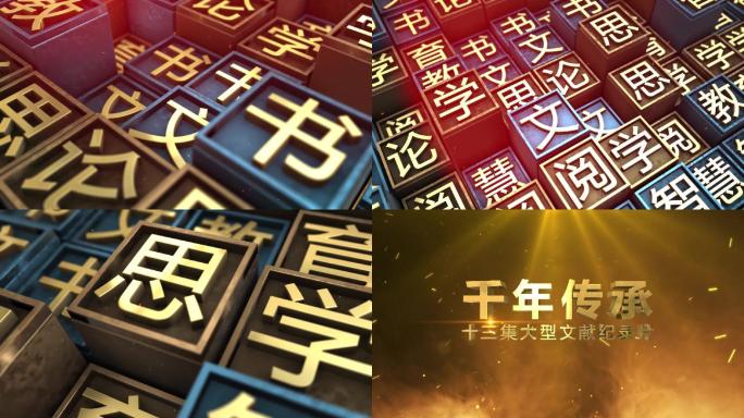 大气片头 中国风活字印刷E3D文字模板