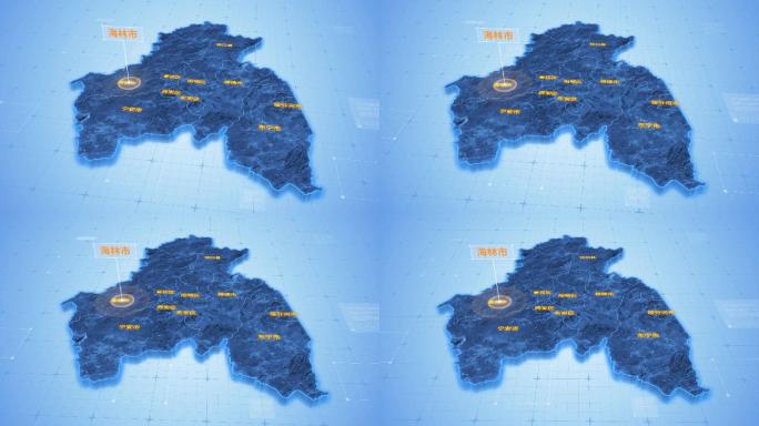 牡丹江海林市三维科技感地图