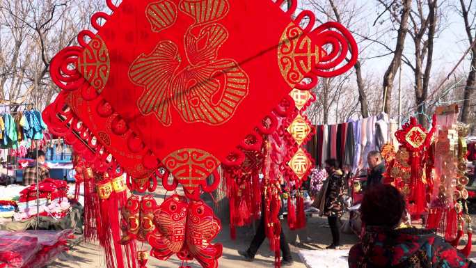 春节农村集市年味视频节日气氛