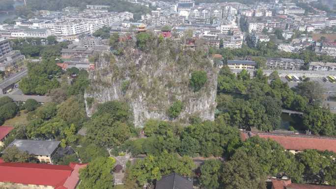 航拍广西桂林独秀峰王城景区