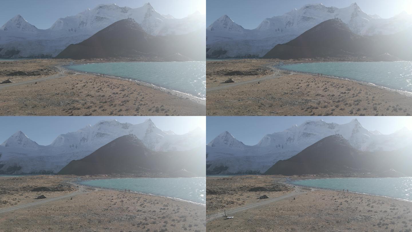 西藏萨普冰川航拍4K