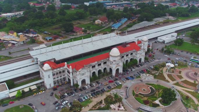 航拍马来西亚的火车站 地铁站
