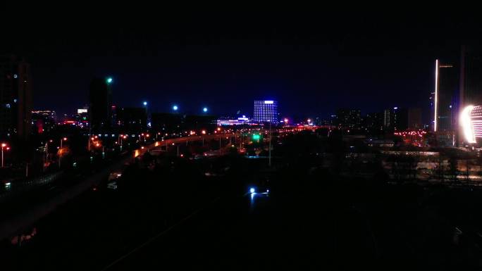 昆明城市交通夜景螺蛳湾区域航拍7分52秒