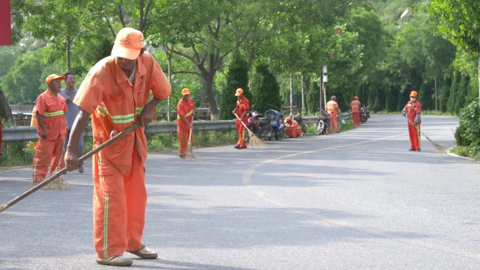 环卫 清扫 街道 工人 环卫工人