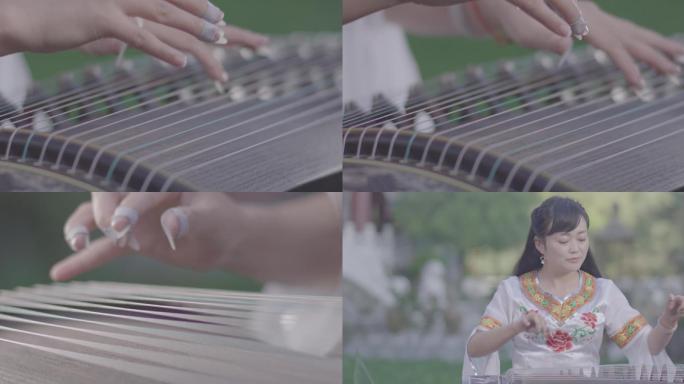 弹古筝古典美女古装汉风中国风传统文化曲艺