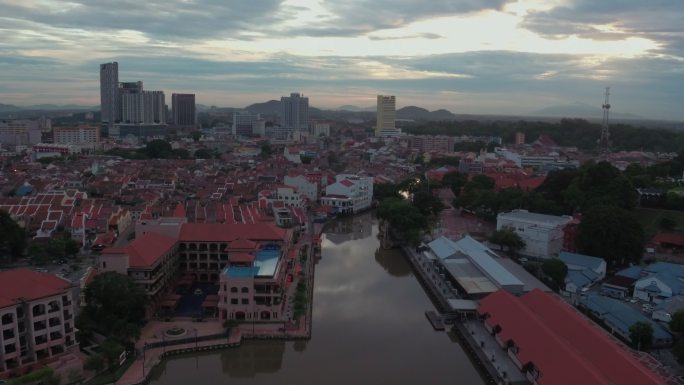 航拍 马来西亚 马六甲州 城市景观