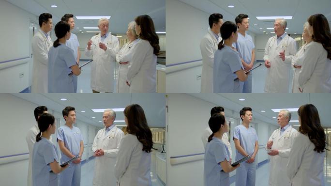 医生们在医院走廊里谈话