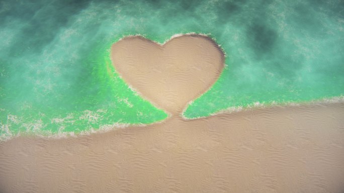 浪漫爱心海滩