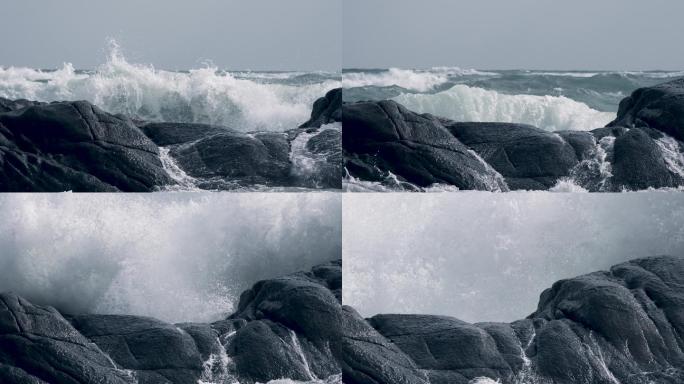 海浪拍打-高速摄影
