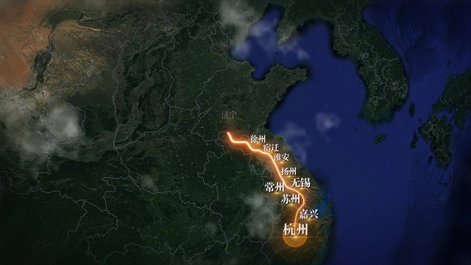 京杭大运河线路图AE模板