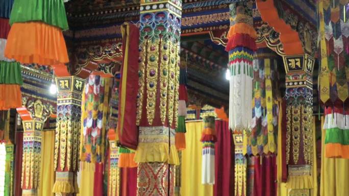 佛教柱子雕花帷幔