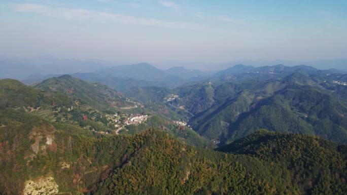 绍兴雪窦岭古道山脉全景4K航拍（10分）