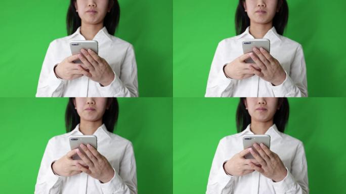 玩手机抠图绿幕视频素材