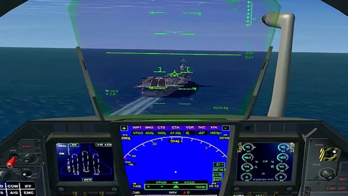国外飞行模拟器模拟舰载机降落航母