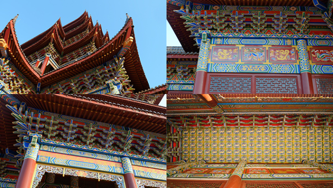 中国传统建筑特写富丽堂皇宫殿