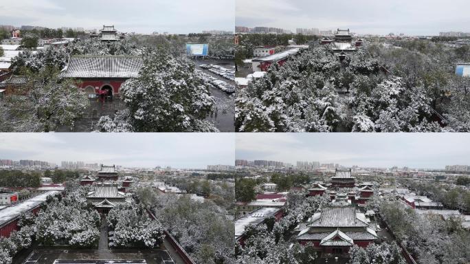 石家庄正定古城隆兴寺雪景