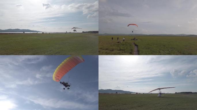 大草原滑翔机滑翔伞降落伞