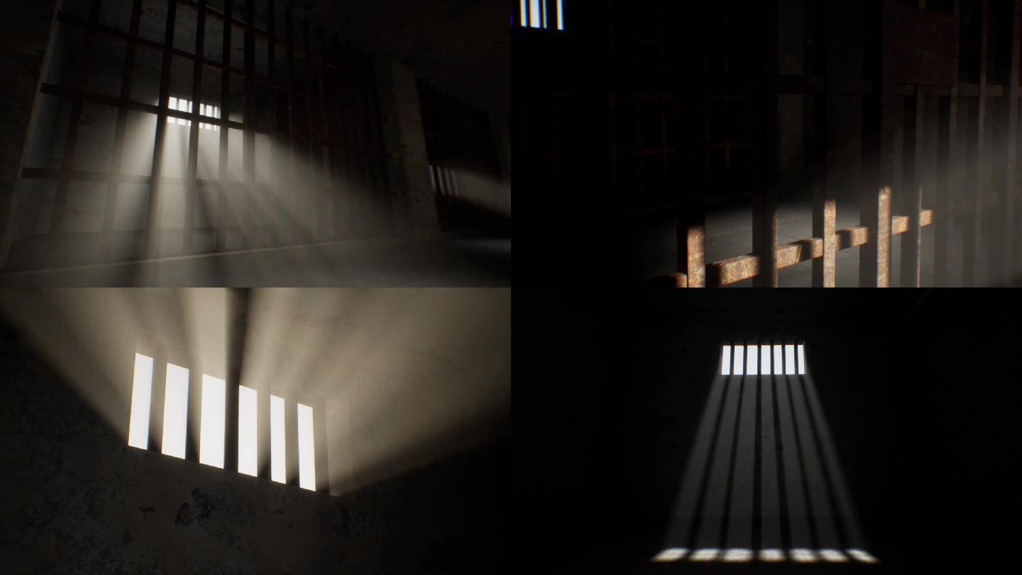 【原创可商】监狱牢房铁窗光影