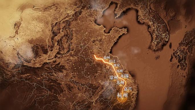 复古历史京杭大运河线路图
