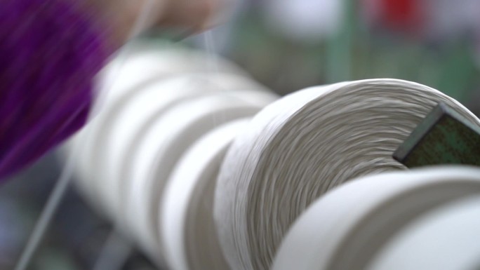 传统纺织产业纺丝特写原素材
