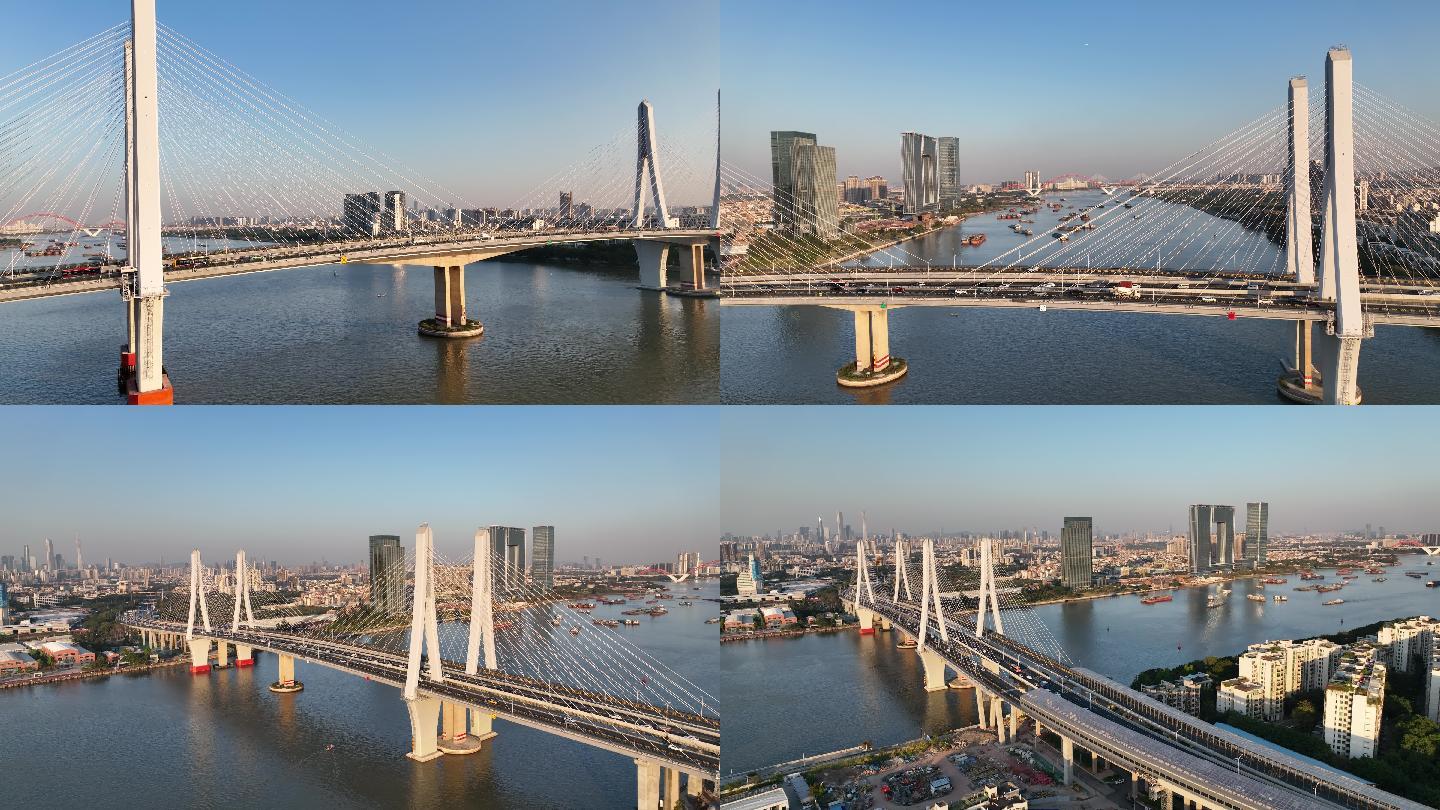 航拍5k广州洛溪大桥(御三）