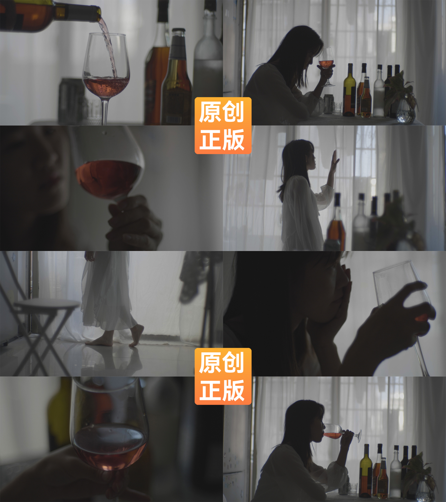 女孩悲伤喝酒视频素材