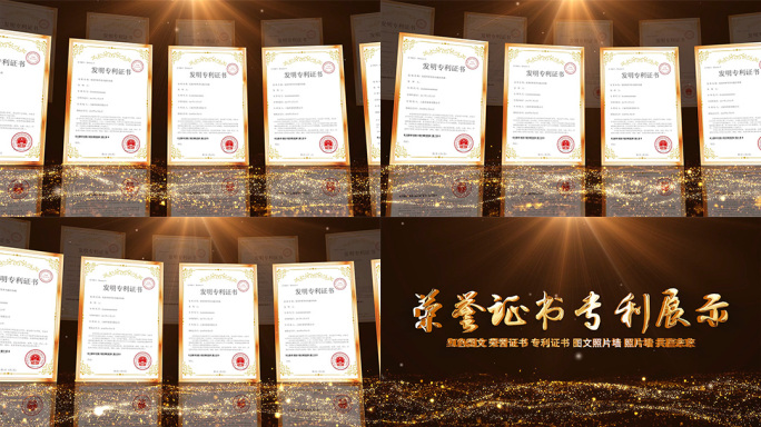 【原创】荣誉证书专利证书展示ae模板_B