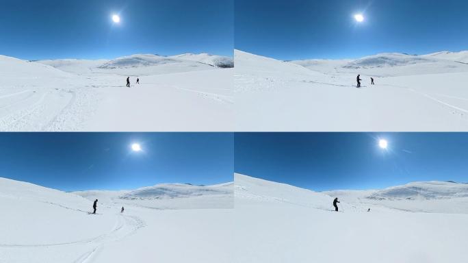 双板滑雪极限运动高清视频素材