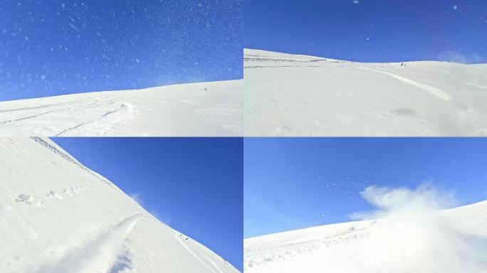 大山滑雪极限运动高清实拍素材
