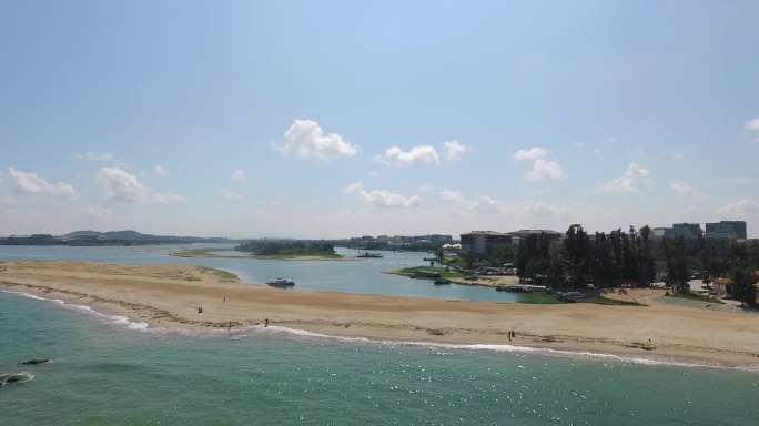 海边沙滩航拍 海景航拍