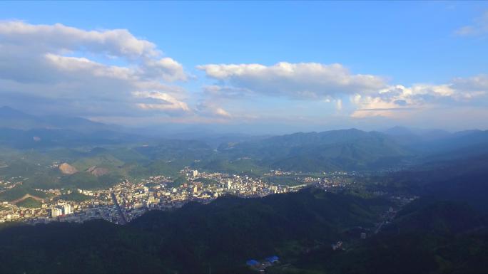 城步县 航拍  城步县城 大全景 延时