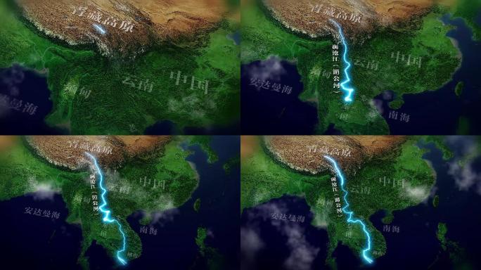 澜沧江湄公河流域地图