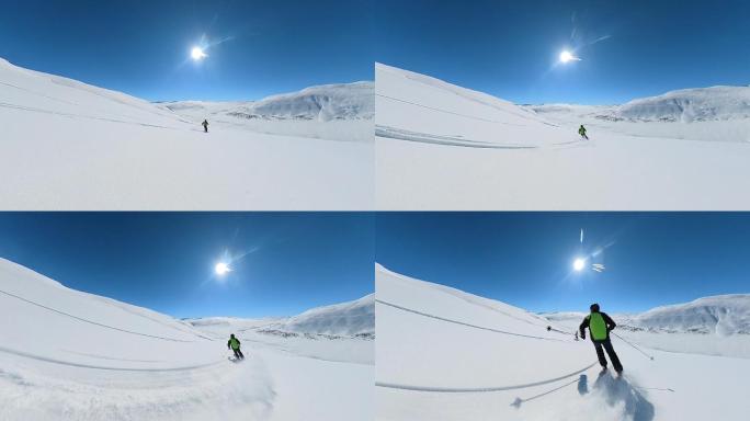 双板滑雪极限运动高清视频素材