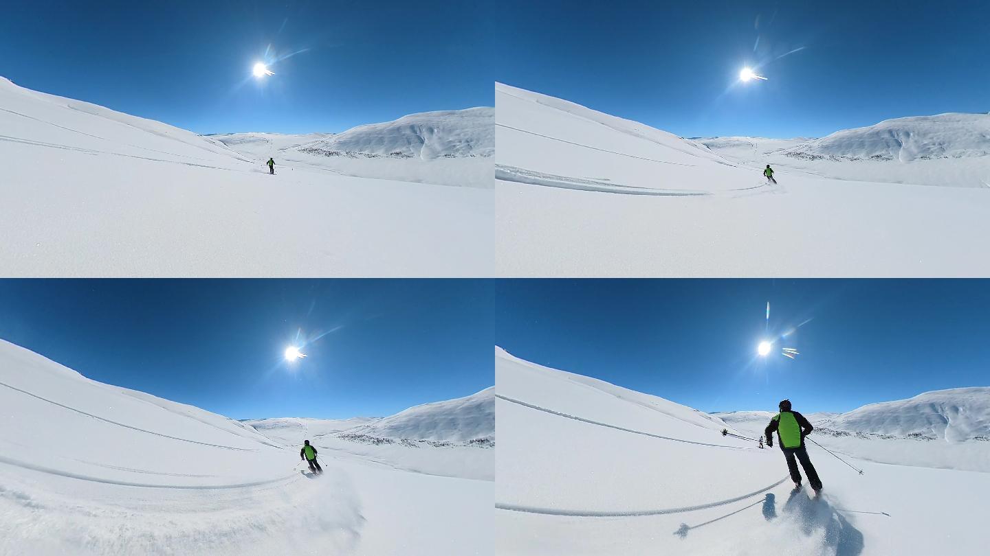 双板滑雪极限运动高清视频素材