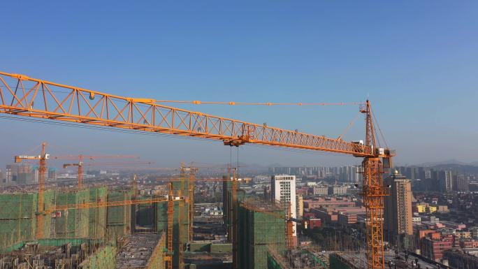 塔吊 建筑工地   城市建设
