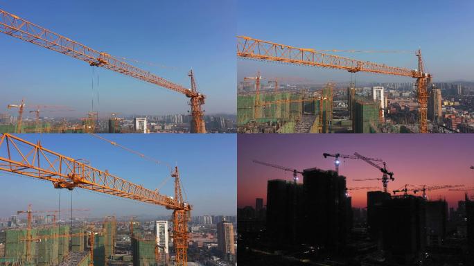 塔吊 建筑工地   城市建设